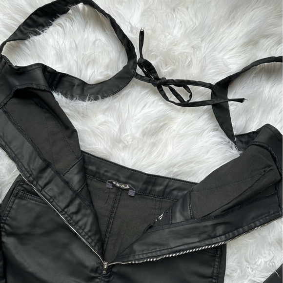 Free People • We The Free Crvy 2nd Ave Leather One Piece Jumpsuit Open Back - Picture 10 of 13